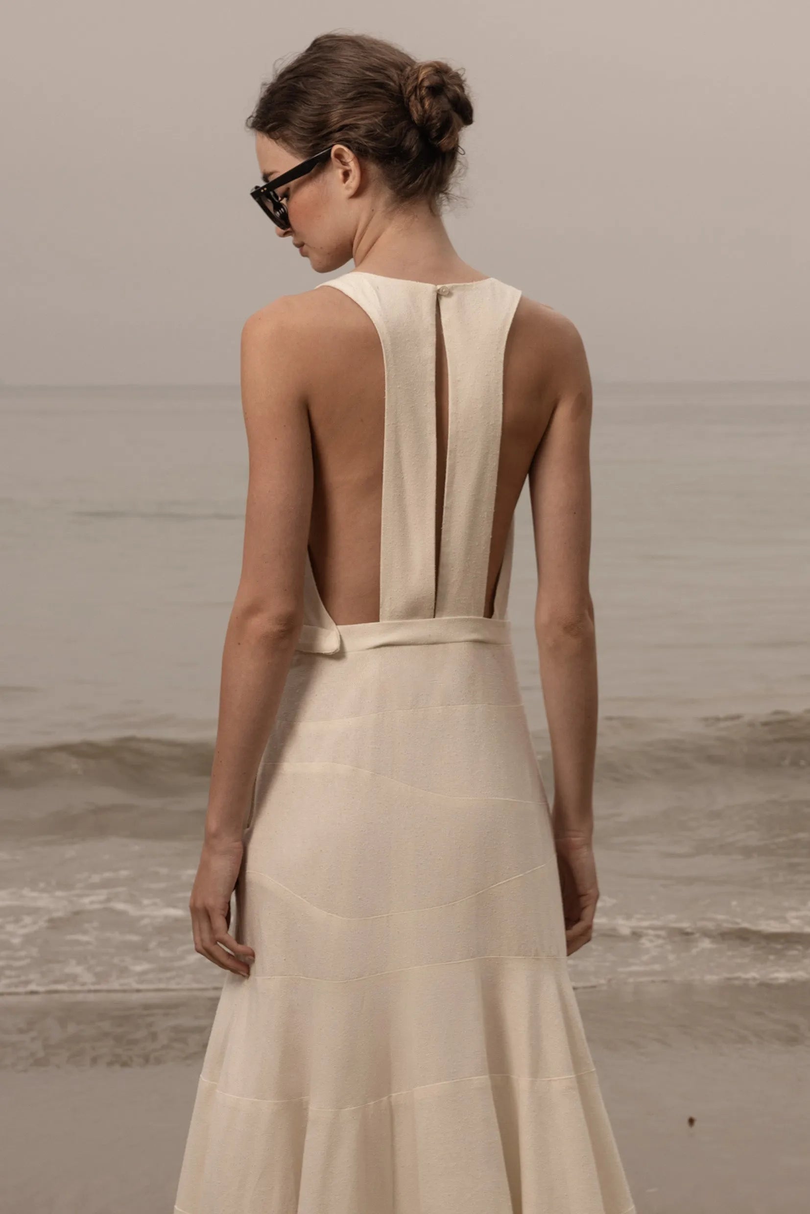 Windsor Gown in Ivory Silk Noil