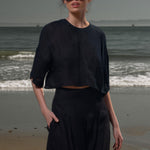 Mojave Top - Noir Tissue Linen - Heidi Merrick