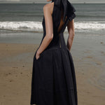 Ginger Dress - Noir Silk & Hemp - Heidi Merrick