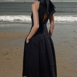 Ginger Dress - Noir Silk & Hemp - Heidi Merrick