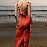 Gia Dress - Vermilion Linen - Heidi Merrick