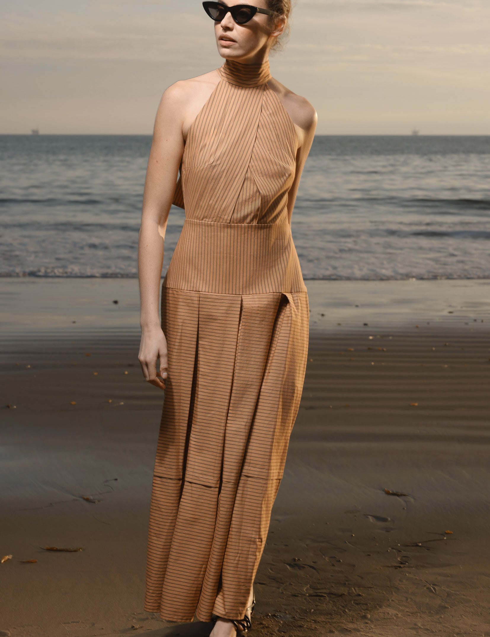 Nysa Dress - Ticking Stripe - Heidi Merrick