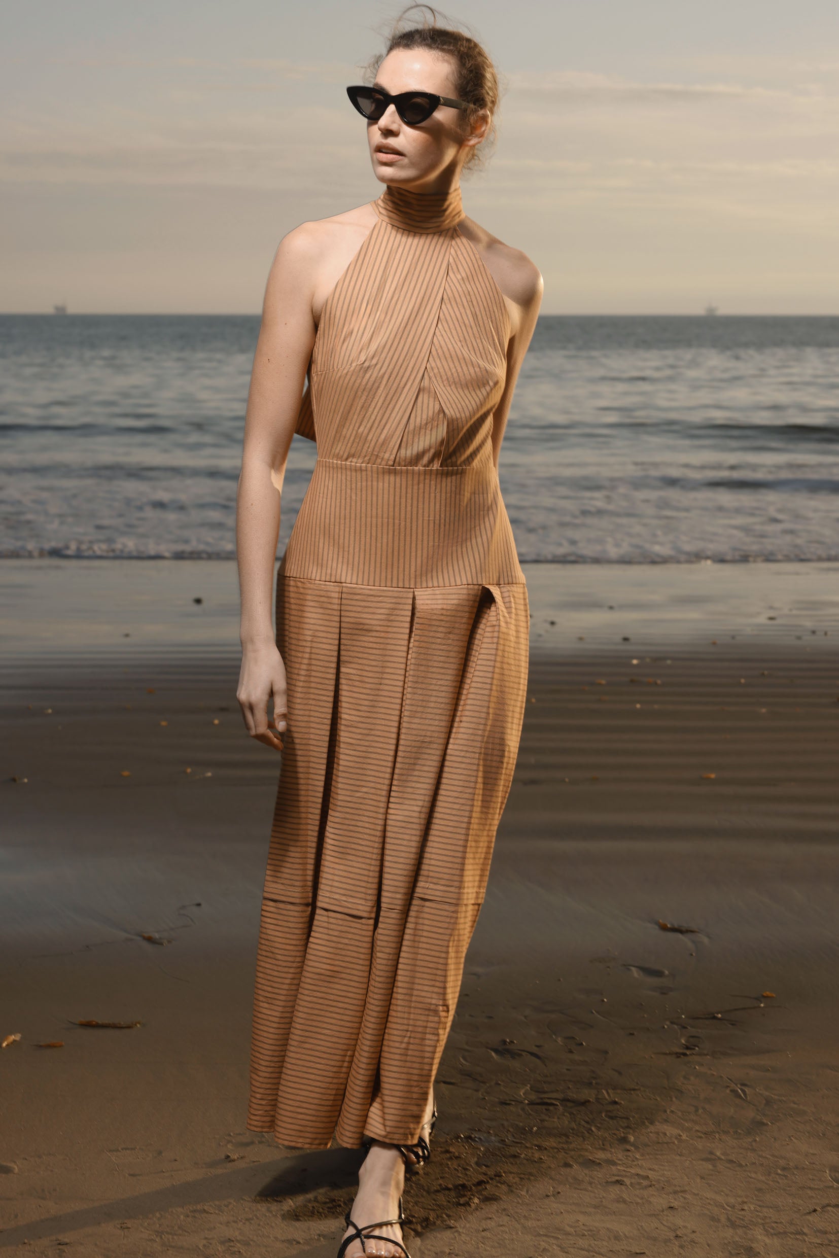 Nysa Dress - Ticking Stripe - Heidi Merrick