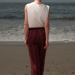 Serge Pant - Burgundy Moroccan Stripe - Heidi Merrick