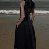 Ginger Dress - Noir Silk & Hemp - Heidi Merrick
