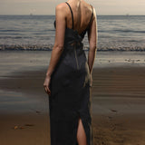 Gia Dress - Black Linen - Heidi Merrick