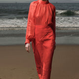 Geometry Skirt - Vermilion Linen