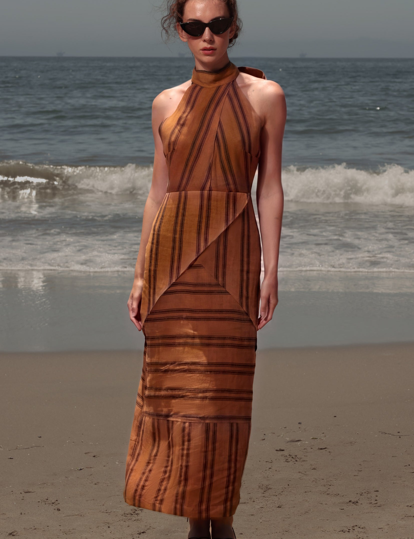 Aurora Dress - Golden Moroccan Stripe - Heidi Merrick