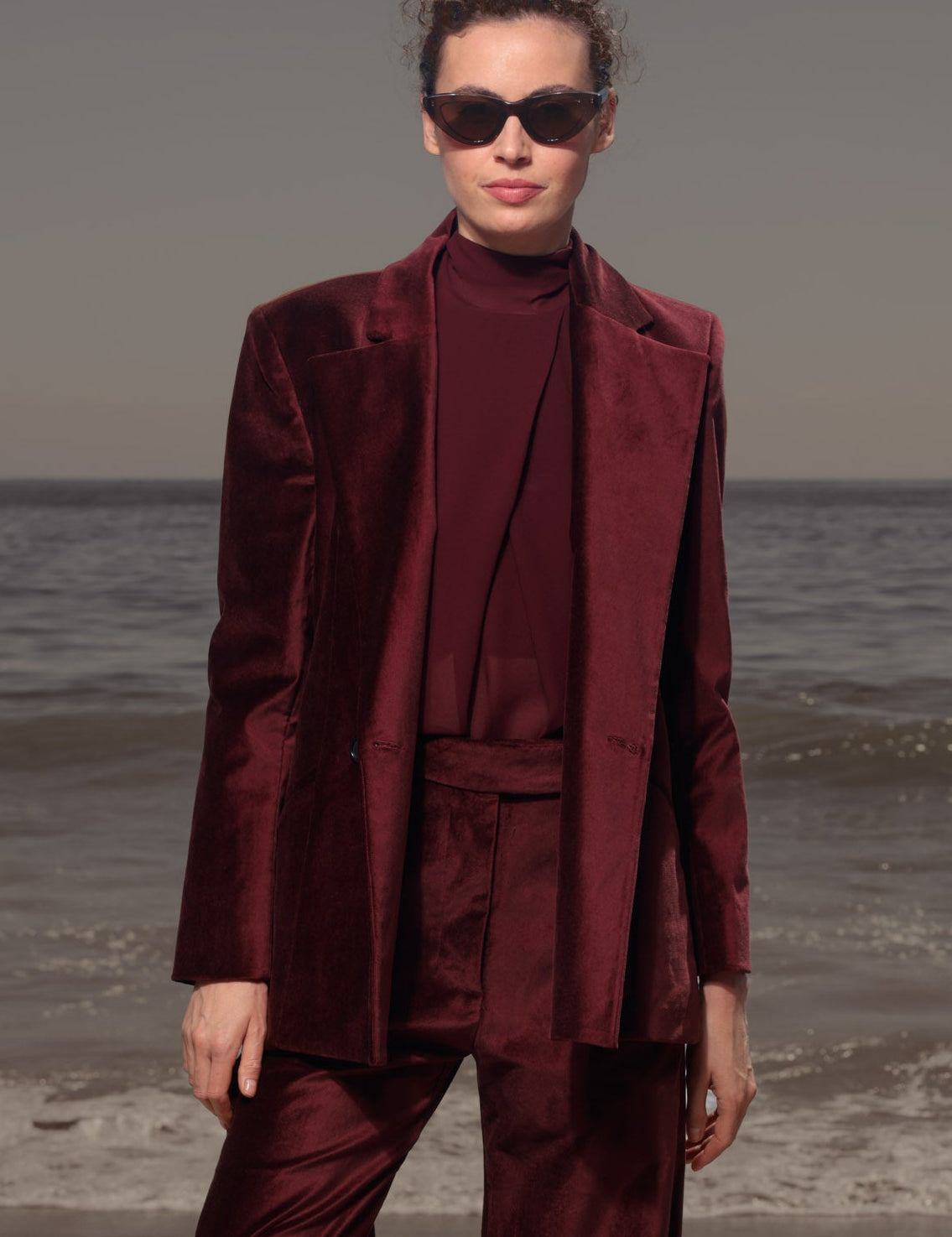 Mars Blazer - Burgundy Velvet - Heidi Merrick