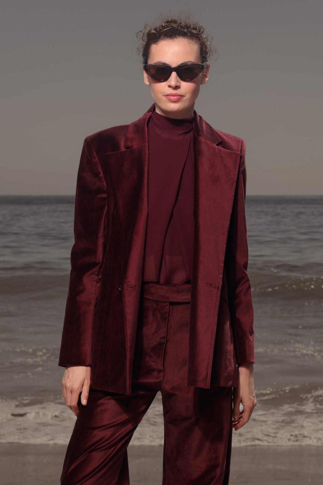 Mars Blazer - Burgundy Velvet - Heidi Merrick