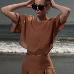Mojave Top - Sunrise Tissue Linen - Heidi Merrick