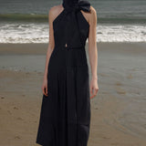 Ginger Dress - Noir Silk & Hemp - Heidi Merrick