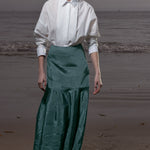 Gale Skirt - Stormy Blue Moire - Heidi Merrick