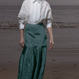 Gale Skirt - Stormy Blue Moire - Heidi Merrick