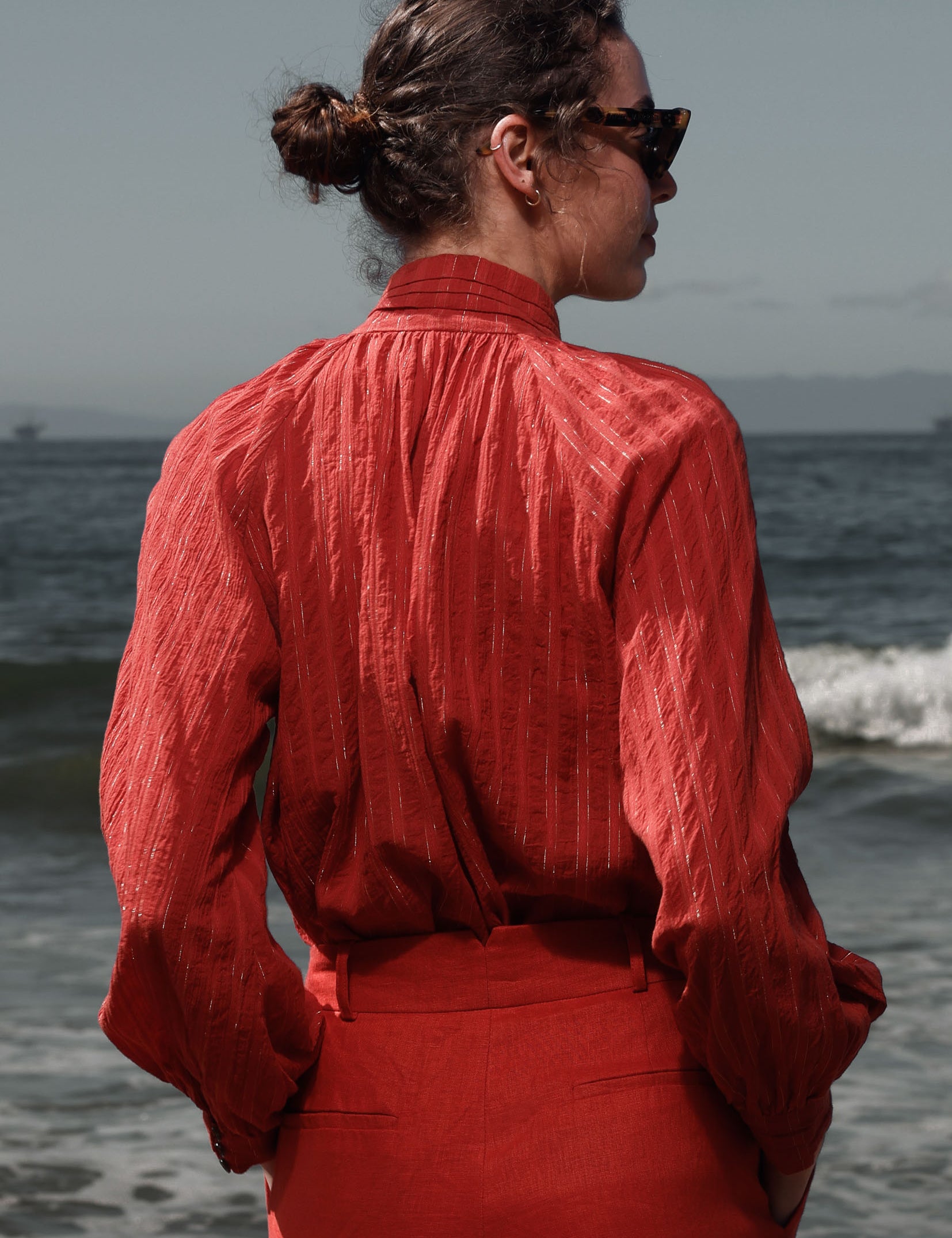 Stallion Top - Cotton Lurex Gauze - Heidi Merrick