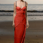 Gia Dress - Vermilion Linen - Heidi Merrick