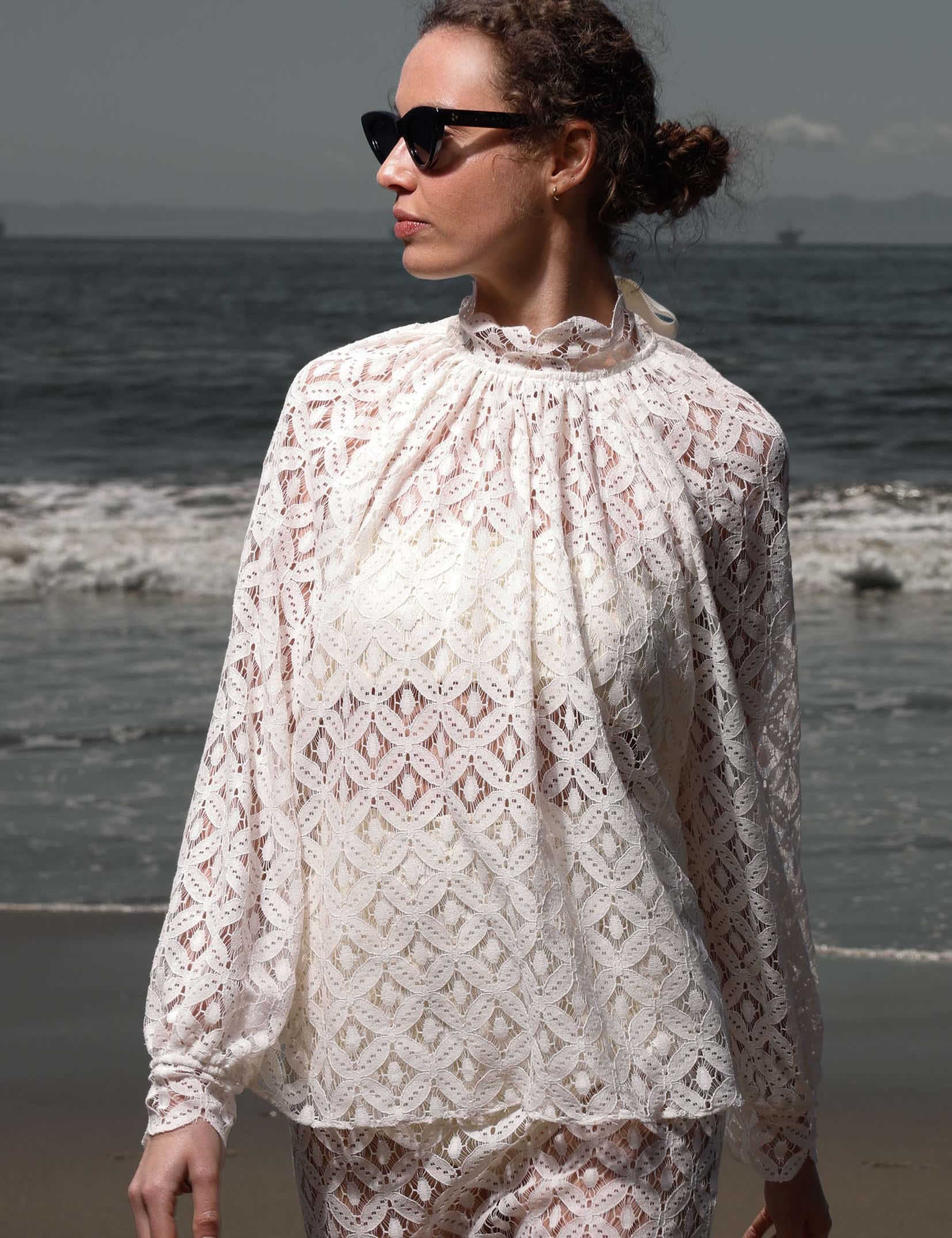 Missive Blouse - Clair de Lune Lace - Heidi Merrick