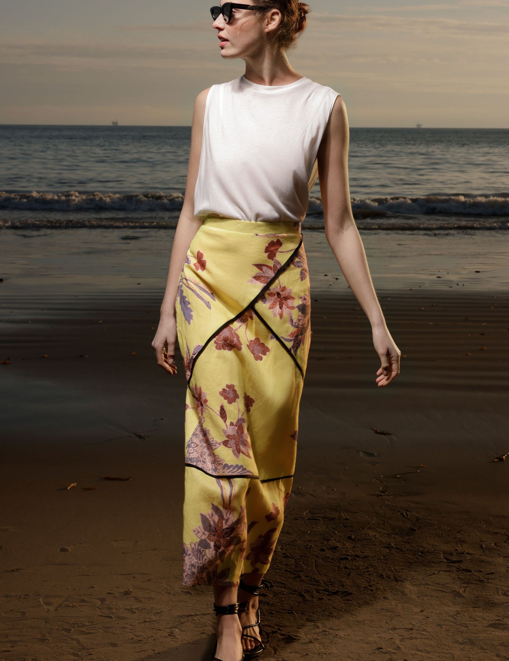 Geometry Skirt - Yellow Batik - Heidi Merrick