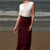 Geometry Skirt - Burgundy Moroccan Stripe