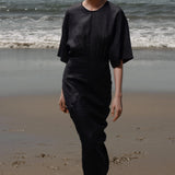 Fauna Dress - Black Linen - Heidi Merrick