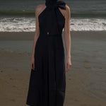Ginger Dress - Noir Silk & Hemp - Heidi Merrick