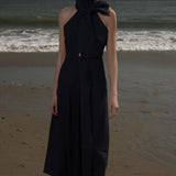 Ginger Dress - Noir Silk & Hemp - Heidi Merrick