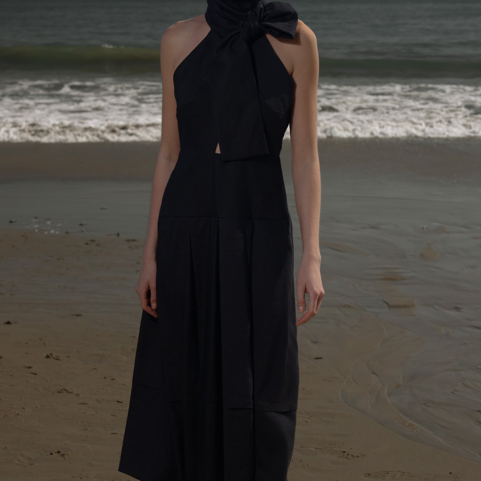 Ginger Dress - Noir Silk & Hemp - Heidi Merrick