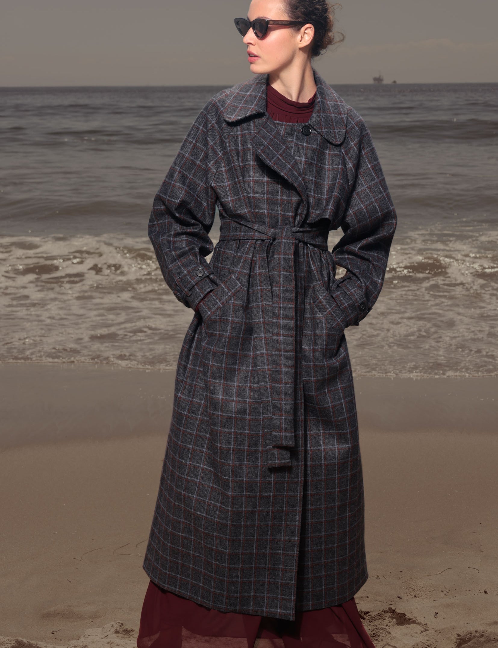 Fog Coat - Heathcliff Plaid Wool - Heidi Merrick