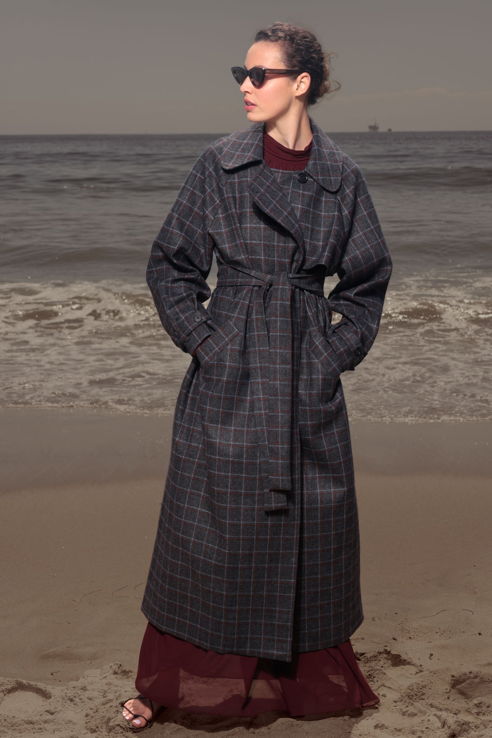 Fog Coat - Heathcliff Plaid Wool - Heidi Merrick