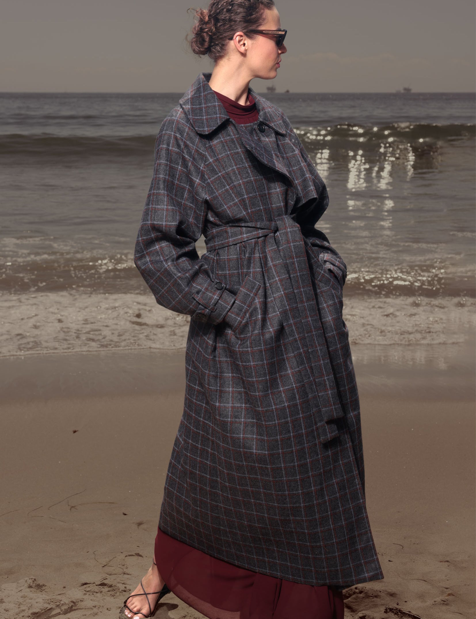 Fog Coat - Heathcliff Plaid Wool - Heidi Merrick