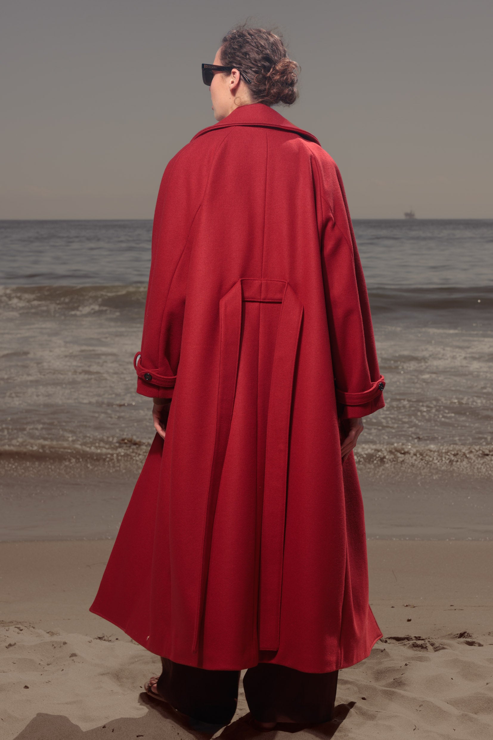 Fog Coat - Maroon Red Wool - Heidi Merrick