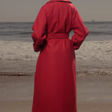 Fog Coat - Maroon Red Wool - Heidi Merrick