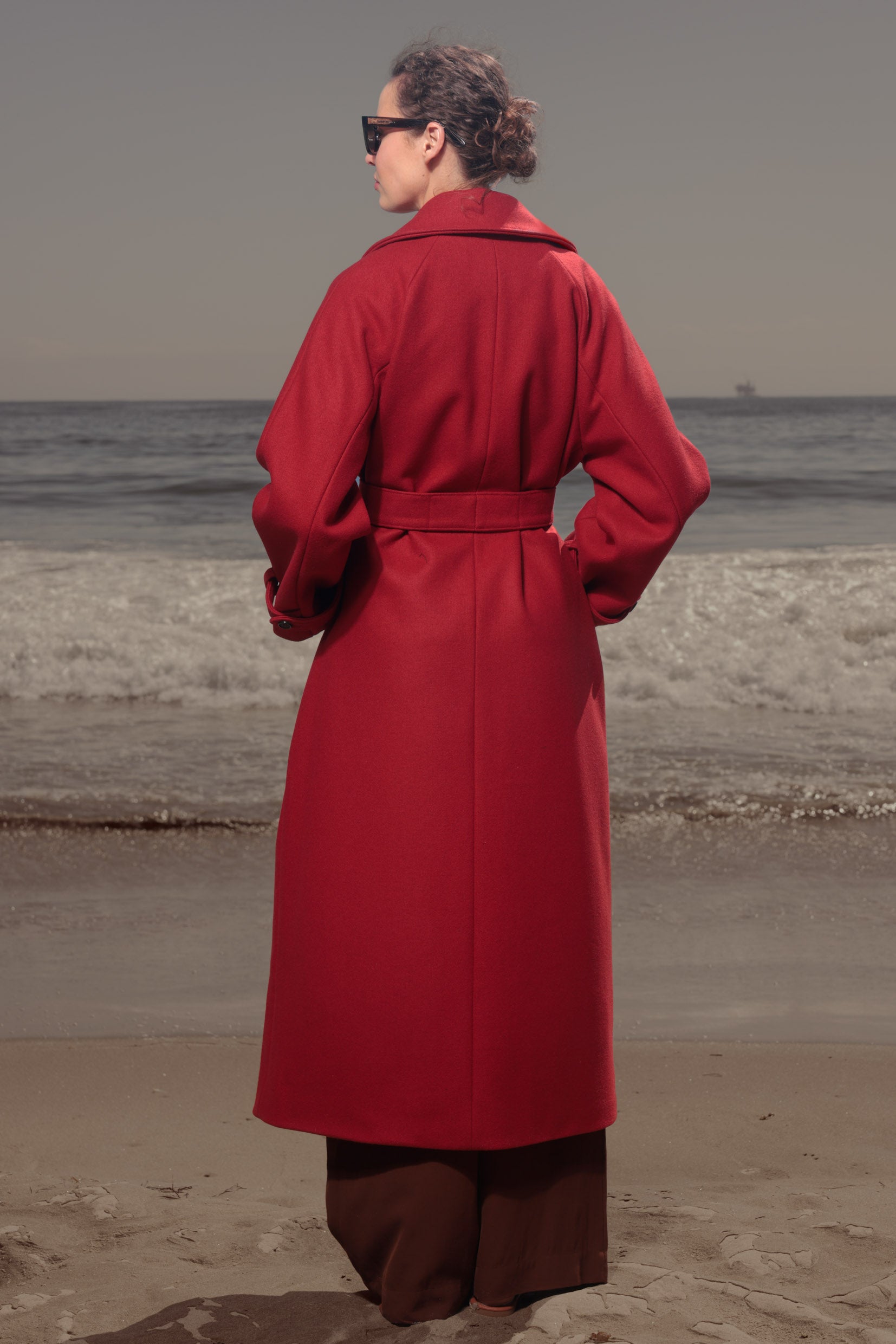 Fog Coat - Maroon Red Wool - Heidi Merrick