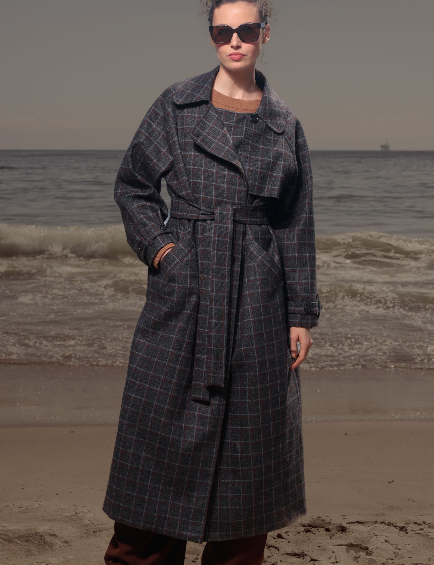Fog Coat - Heathcliff Plaid Wool - Heidi Merrick