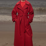 Fog Coat - Maroon Red Wool - Heidi Merrick