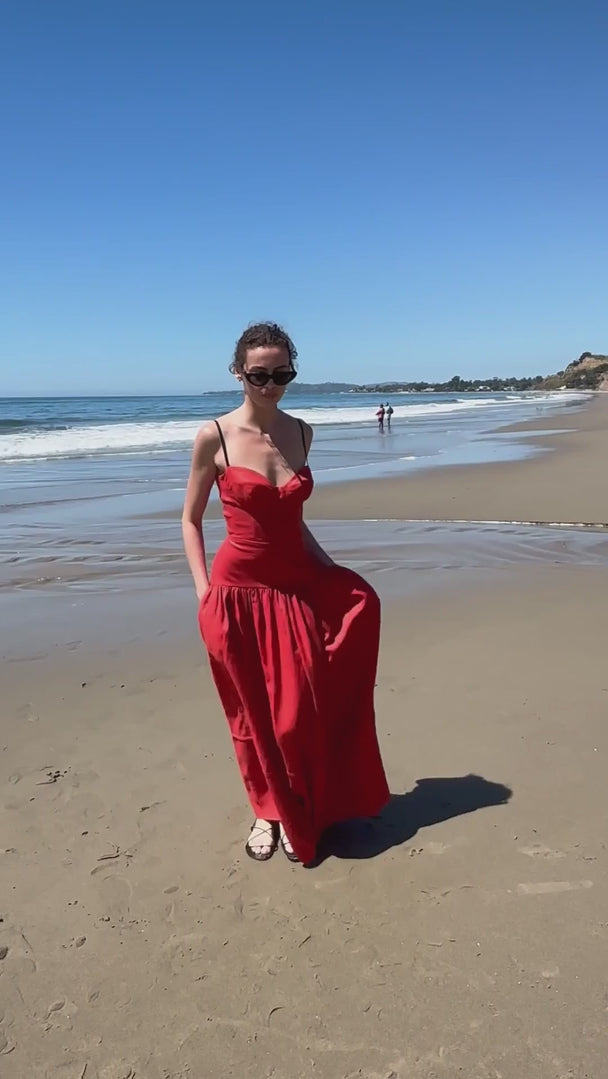 Garden Dress - Vermilion Linen - video - Heidi Merrick