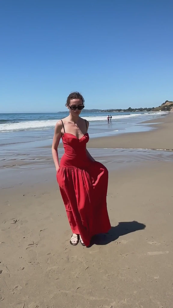 Garden Dress - Vermilion Linen - video - Heidi Merrick