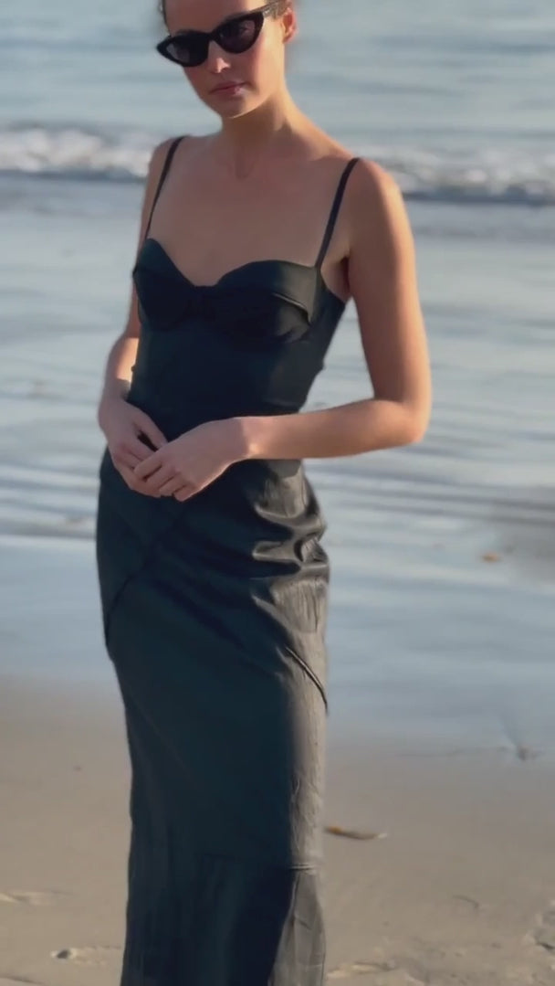 Gia Dress - Black Linen - video - Heidi Merrick