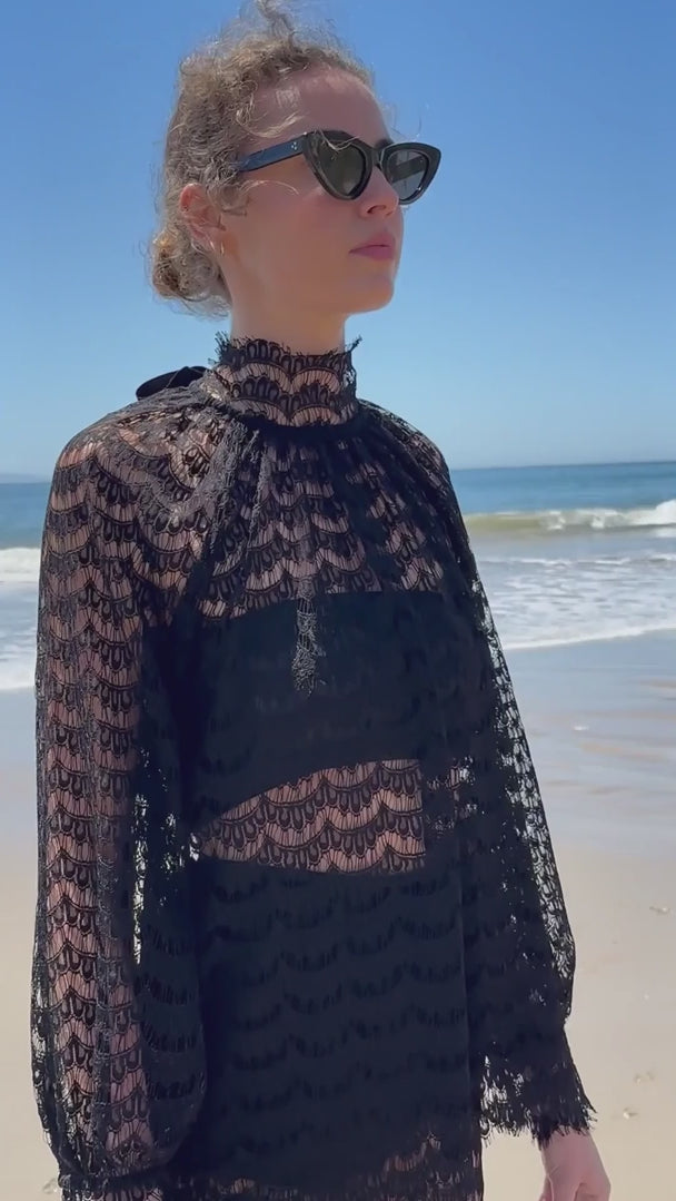Missive Blouse - Eclipse Black Lace - video - Heidi Merrick