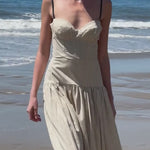 Garden Dress - video - Cream Ticking Stripe