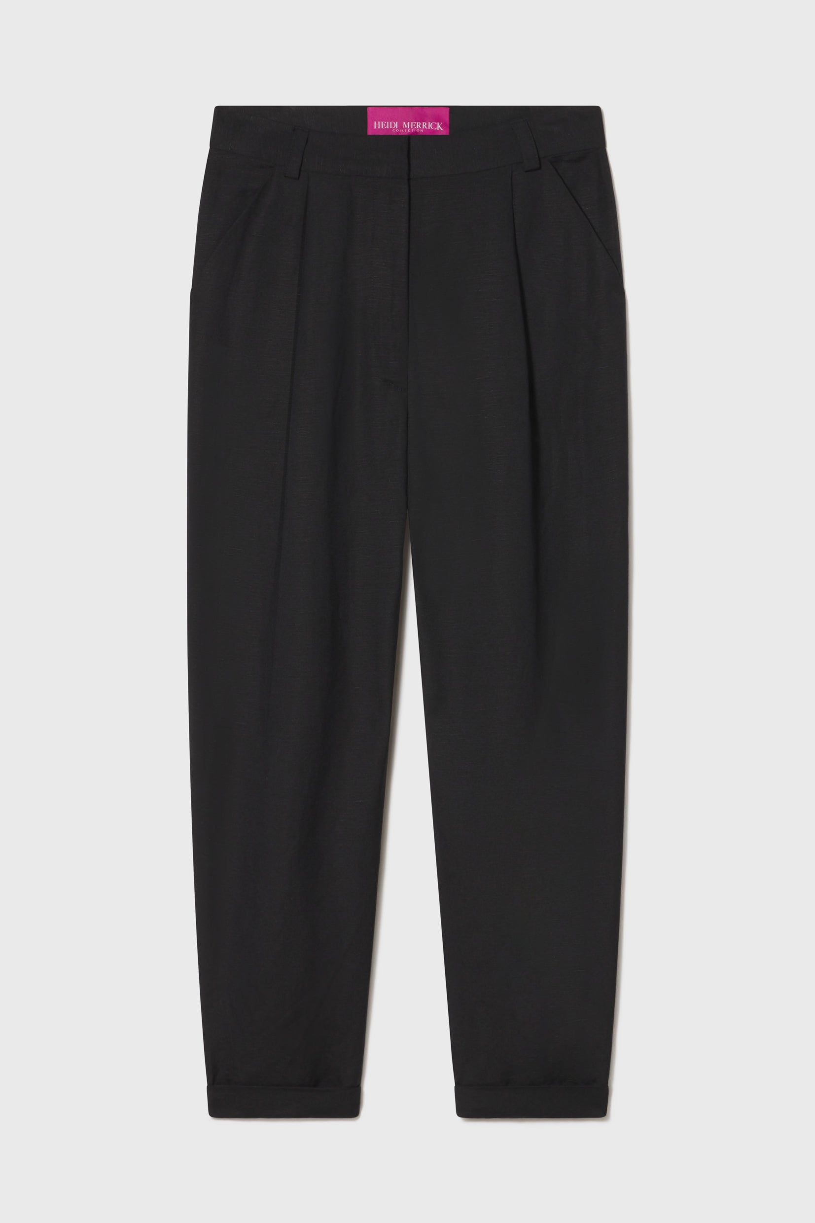 Image 2 of 7 - BOYFRIEND PANT - BLACK LINEN 